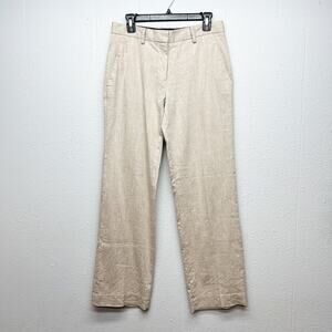 Gap Perfect Trouser Linen Blend Womens 6R Beachy Workwear Professional Old Money